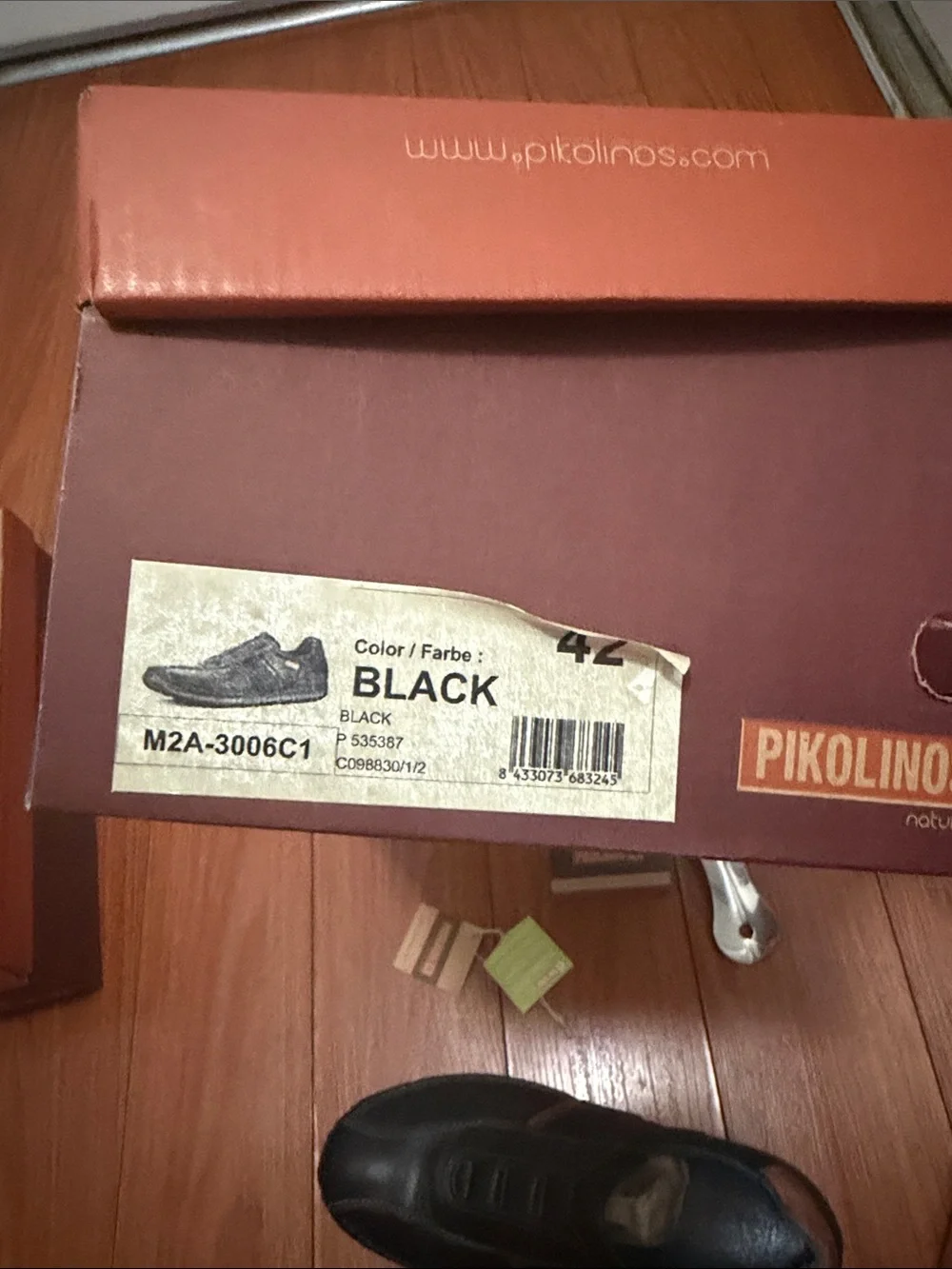 PIKOLINOS Black and Brown Leather Slip-On Loafers